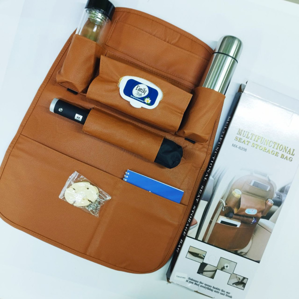 Автомобильный органайзер на сиденье / Накидка в машину с креплением на спинку Seat Storage Bag продажа и отгрузка кратно коробке/60 шт